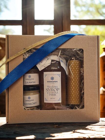 Zestaw prezentowy z syropem i świecą (warianty)