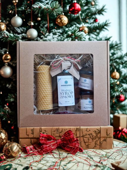 Zestaw prezentowy z syropem i świecą (warianty)